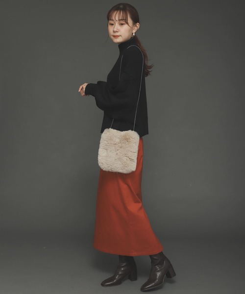SENSE OF PLACE by URBAN RESEARCH（センスオブプレイスバイアーバンリサーチ）の「『TALLサイズあり』ストレッチサスツキハイウエストスカート（スカート・レディース・オレンジ/アイボリー/ベージュ/ブラック/ブラウン・TALL/X-SMALL/MEDIUM/SMALL）」の21枚目の写真