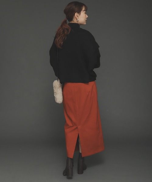 SENSE OF PLACE by URBAN RESEARCH（センスオブプレイスバイアーバンリサーチ）の「『TALLサイズあり』ストレッチサスツキハイウエストスカート（スカート・レディース・オレンジ/アイボリー/ベージュ/ブラック/ブラウン・TALL/X-SMALL/MEDIUM/SMALL）」の9枚目の写真