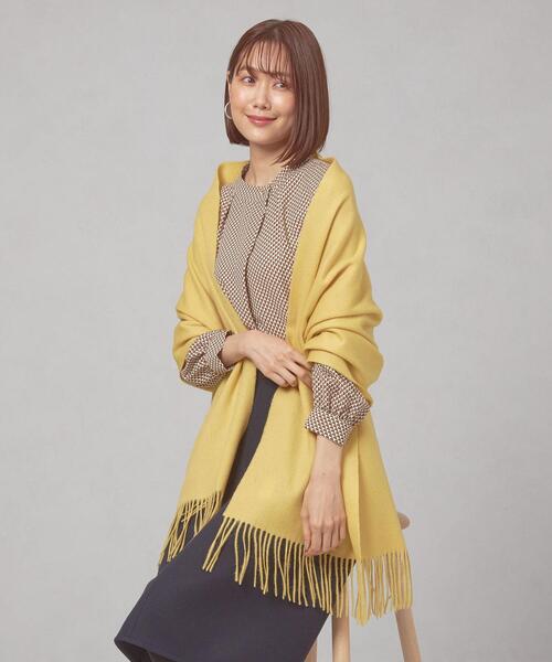 closet story（クローゼットストーリー）の「＜closet story（クローゼットストーリー）＞ウールカシミヤ ストール 21F（ストール/ショール・レディース・ブラック/ベージュ/ピンク/イエロー・FREE）」の3枚目の写真