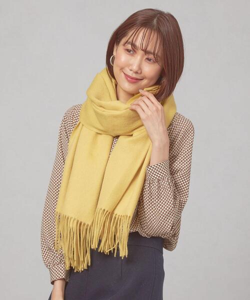 closet story（クローゼットストーリー）の「＜closet story（クローゼットストーリー）＞ウールカシミヤ ストール 21F（ストール/ショール・レディース・ブラック/ベージュ/ピンク/イエロー・FREE）」の9枚目の写真