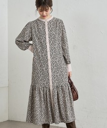 natural couture | 裾切替バンドカラー配色ワンピース(ワンピース)