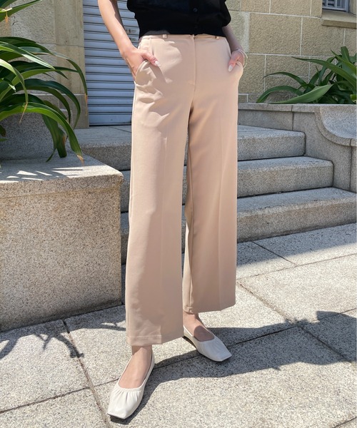 Meli rich（メリーリッチ）の「センタープレスカラーパンツ（スラックス・レディース・ブラック/ベージュ/ネイビー/ブラウン/レッド/カーキ/ピンク/ライム/イエロー/グリーン/アイボリー・SMALL/MEDIUM）」の5枚目の写真