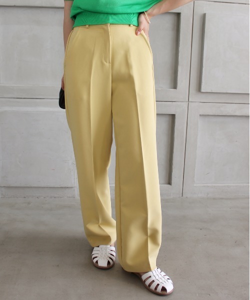 Meli rich（メリーリッチ）の「センタープレスカラーパンツ（スラックス・レディース・ブラック/ベージュ/ネイビー/ブラウン/レッド/カーキ/ピンク/ライム/イエロー/グリーン/アイボリー・SMALL/MEDIUM）」の10枚目の写真