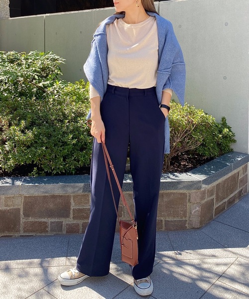 Meli rich（メリーリッチ）の「センタープレスカラーパンツ（スラックス・レディース・ブラック/ベージュ/ネイビー/ブラウン/レッド/カーキ/ピンク/ライム/イエロー/グリーン/アイボリー・SMALL/MEDIUM）」の14枚目の写真