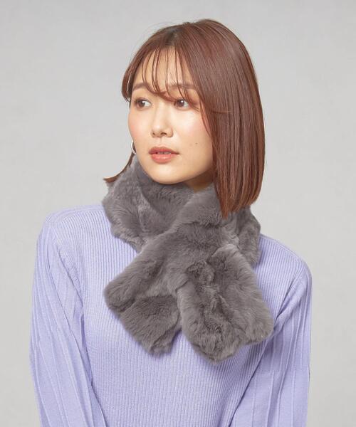 closet story（クローゼットストーリー）の「＜closet story（クローゼットストーリー）＞レッキス マフラー（マフラー・レディース・ダークグレー/モカ/ライトグレー・FREE）」の2枚目の写真