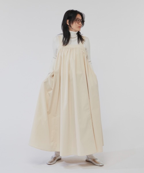 Libra Cue（リブラ キュー）の「ボリュームギャザーワンピース/サイズ展開あり（ワンピース・レディース・ブラック/アイボリー・1/2）」の11枚目の写真