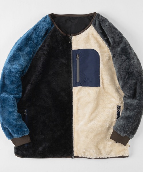 gym master（ジムマスター）の「【gym master/ジムマスター】リバーシブル ノーカラーボアジャケット/タスロンノーカラーJKT/防風（ノーカラージャケット・メンズ・ブラック/ベージュ/その他1/その他・M/L/XL/S）」の4枚目の写真