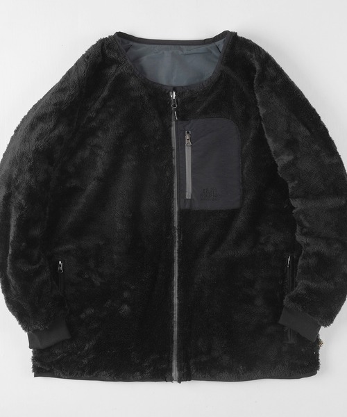 gym master（ジムマスター）の「【gym master/ジムマスター】リバーシブル ノーカラーボアジャケット/タスロンノーカラーJKT/防風（ノーカラージャケット・メンズ・ブラック/ベージュ/その他1/その他・M/L/XL/S）」の2枚目の写真