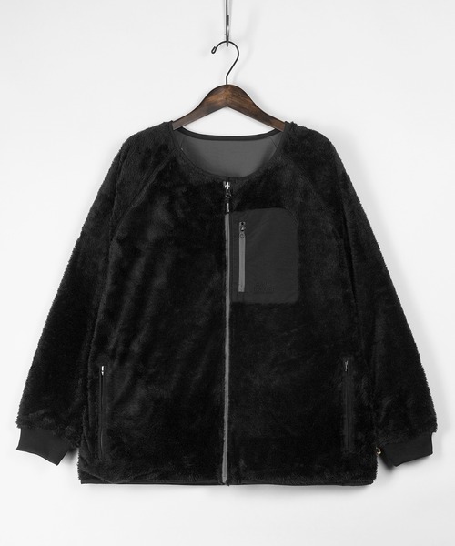 gym master（ジムマスター）の「【gym master/ジムマスター】リバーシブル ノーカラーボアジャケット/タスロンノーカラーJKT/防風（ノーカラージャケット・メンズ・ブラック/ベージュ/その他1/その他・M/L/XL/S）」の9枚目の写真