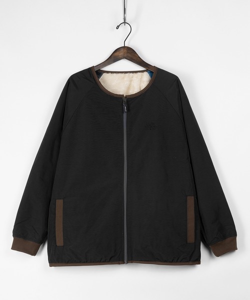 gym master（ジムマスター）の「【gym master/ジムマスター】リバーシブル ノーカラーボアジャケット/タスロンノーカラーJKT/防風（ノーカラージャケット・メンズ・ブラック/ベージュ/その他1/その他・M/L/XL/S）」の5枚目の写真