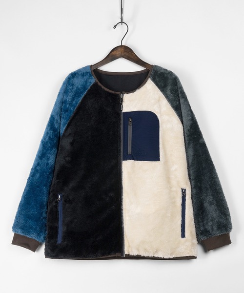 gym master（ジムマスター）の「【gym master/ジムマスター】リバーシブル ノーカラーボアジャケット/タスロンノーカラーJKT/防風（ノーカラージャケット・メンズ・ブラック/ベージュ/その他1/その他・M/L/XL/S）」の7枚目の写真