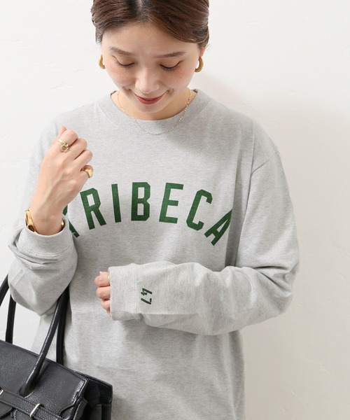 JOURNAL STANDARD（ジャーナルスタンダード）の「TRIBECA ロングスリーブTシャツ◆（Tシャツ/カットソー・レディース・グレー/ホワイト・FREE）」の2枚目の写真