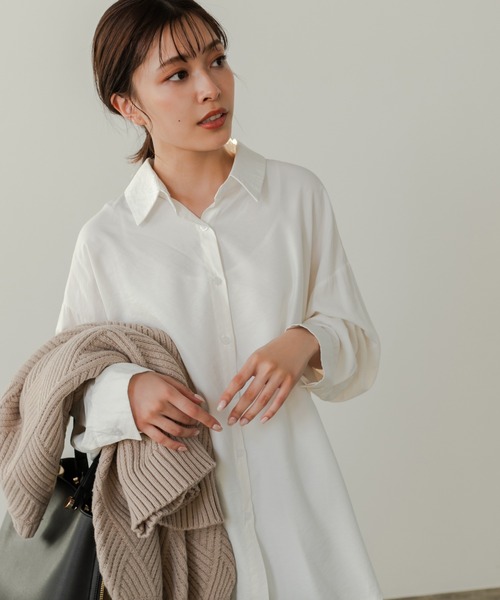 Edit Sheen(エディットシーン)の「前後差ベーシックシャツ(シャツ/ブラウス・レディース・ホワイト・MEDIUM)」の9枚目の写真