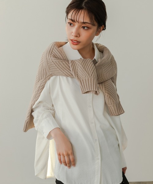 Edit Sheen(エディットシーン)の「前後差ベーシックシャツ(シャツ/ブラウス・レディース・ホワイト・MEDIUM)」の11枚目の写真