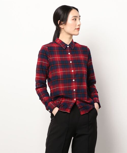 GIORDANO（ジョルダーノ）の「[ GIORDANO ] コットン長袖チェックフランネルシャツ（シャツ/ブラウス・レディース・ブラウン/ピンク/レッド・SMALL/MEDIUM/LARGE/X-LARGE）」の15枚目の写真