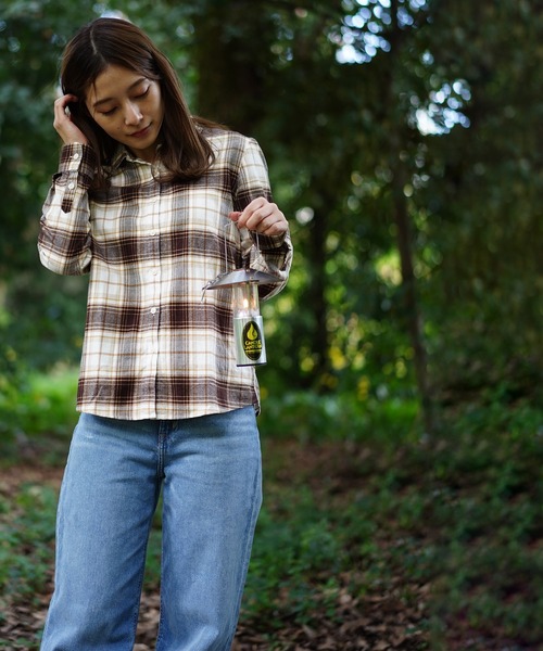 GIORDANO（ジョルダーノ）の「[ GIORDANO ] コットン長袖チェックフランネルシャツ（シャツ/ブラウス・レディース・ブラウン/ピンク/レッド・SMALL/MEDIUM/LARGE/X-LARGE）」の4枚目の写真