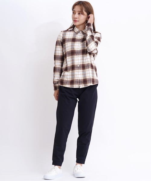 GIORDANO（ジョルダーノ）の「[ GIORDANO ] コットン長袖チェックフランネルシャツ（シャツ/ブラウス・レディース・ブラウン/ピンク/レッド・SMALL/MEDIUM/LARGE/X-LARGE）」の9枚目の写真