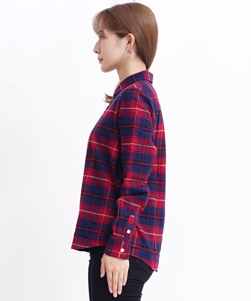 GIORDANO（ジョルダーノ）の「[ GIORDANO ] コットン長袖チェックフランネルシャツ（シャツ/ブラウス・レディース・ブラウン/ピンク/レッド・SMALL/MEDIUM/LARGE/X-LARGE）」の20枚目の写真