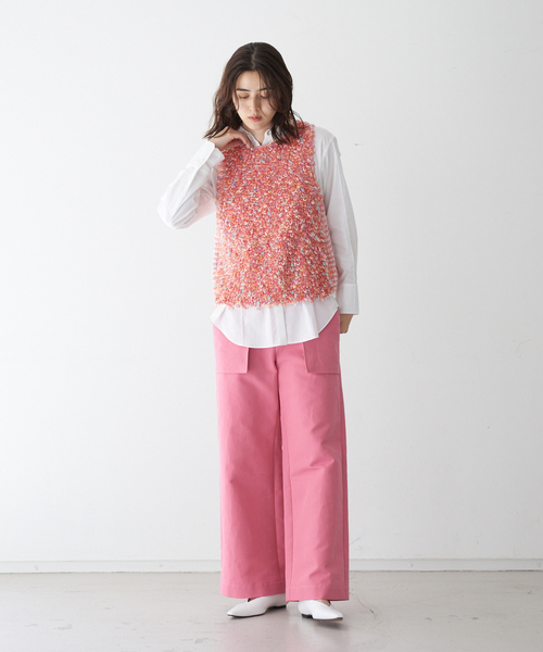 qualite（カリテ）の「【BOUSSOLE×qualite】カラーパイルノースリーブニット（ニット/セーター・レディース・ライトブルー/ピンク・フリー）」の5枚目の写真