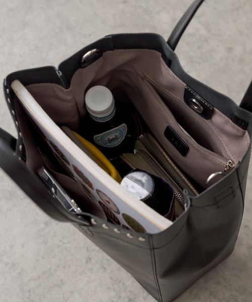 【牛革】口元スタッズトートバッグ　Sサイズ