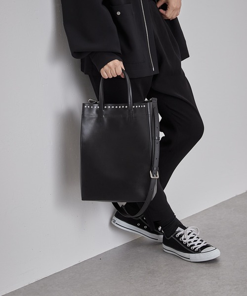 【牛革】口元スタッズトートバッグ　Sサイズ