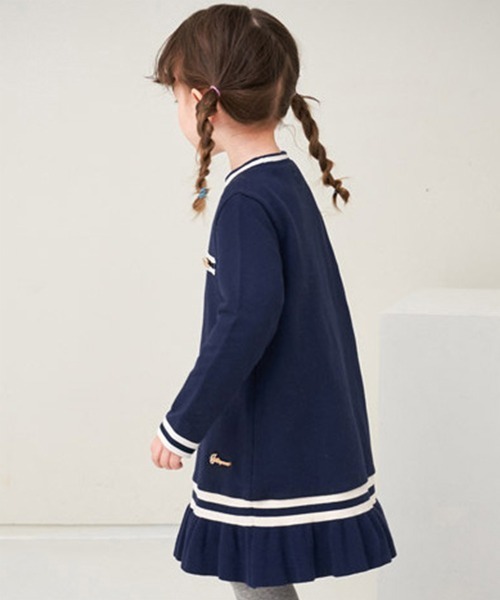 JELISPOON（ジェリスプーン）の「キッズ マリン風フリル長袖ワンピース（ワンピース・キッズ・ネイビー・110cm/120cm/130cm/140cm/150cm）」の3枚目の写真