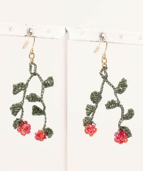 チチカカ（チチカカ）の「刺繍ビーズピアス（ピアス（両耳用）・レディース・ベージュ/ブルー/グリーン・FREE）」の10枚目の写真