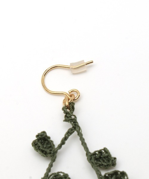 チチカカ（チチカカ）の「刺繍ビーズピアス（ピアス（両耳用）・レディース・ベージュ/ブルー/グリーン・FREE）」の9枚目の写真