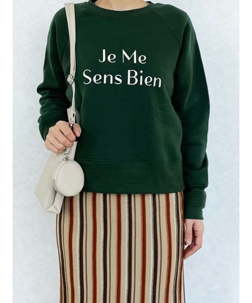 Lugnoncure（ルノンキュール）の「ロゴスウェット（スウェット・レディース・ネイビー/オフホワイト/グリーン・ﾌﾘ-）」の2枚目の写真