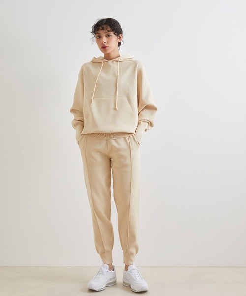 NERGY（ナージー）の「【動けるニット】リブパーカー（ニット/セーター・レディース・チャコールグレー/オフホワイト/ミント・FREE）」の6枚目の写真