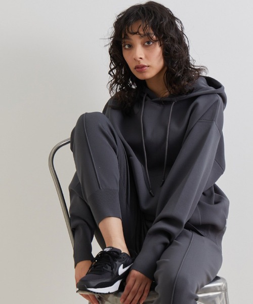 NERGY（ナージー）の「【動けるニット】リブパーカー（ニット/セーター・レディース・チャコールグレー/オフホワイト/ミント・FREE）」の5枚目の写真