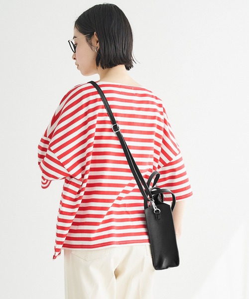 Chaco closet（チャコ クローゼット）の「2WAY外ポケット付きスクエアミニトートバッグ/ショルダーバッグ（トートバッグ・レディース・ブラック/ベージュ/ブラウン/オフホワイト/グリーン・FREE）」の10枚目の写真