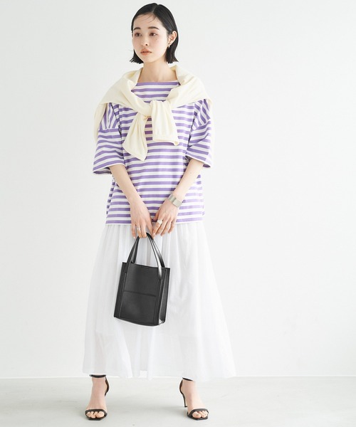 Chaco closet（チャコ クローゼット）の「2WAY外ポケット付きスクエアミニトートバッグ/ショルダーバッグ（トートバッグ・レディース・ブラック/ベージュ/ブラウン/オフホワイト/グリーン・FREE）」の18枚目の写真