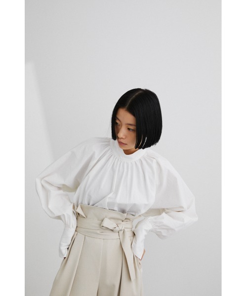 STYLEMIXER（スタイルミキサー）の「ハイネックギャザーブラウス（シャツ/ブラウス・レディース・ベージュ/ブラック/ホワイト/ピンク・FREE）」の2枚目の写真