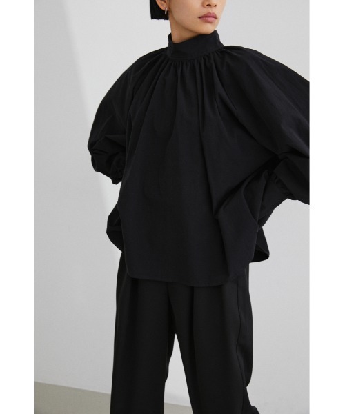 STYLEMIXER（スタイルミキサー）の「ハイネックギャザーブラウス（シャツ/ブラウス・レディース・ベージュ/ブラック/ホワイト/ピンク・FREE）」の3枚目の写真