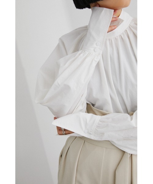 STYLEMIXER（スタイルミキサー）の「ハイネックギャザーブラウス（シャツ/ブラウス・レディース・ベージュ/ブラック/ホワイト/ピンク・FREE）」の9枚目の写真