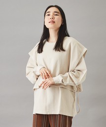 TOBILA（トビラ）の「ピグメントガーゼレイヤードクルーネックベストセット（Tシャツ/カットソー）」