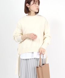 Salong hameu（サロン ハミュー）の「オーバーサイズスウェットライクニット　アンサンブル（アンサンブル）」
