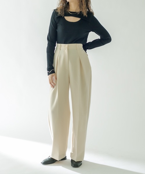 mystic(ミスティック)の「レイヤードデザインプルオーバー(Tシャツ/カットソー・レディース・ブルー/オフホワイト/ピンク/ブラック系その他/ブラック系その他2・FREE)」の9枚目の写真