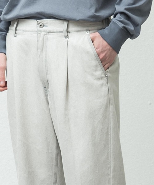 SLICK（スリック）の「10ozデニムワイドテーパードアンクルカットスラックス（デニムパンツ・メンズ・ライトグレー/ブラック/インディゴブルー・1/2/3）」の14枚目の写真