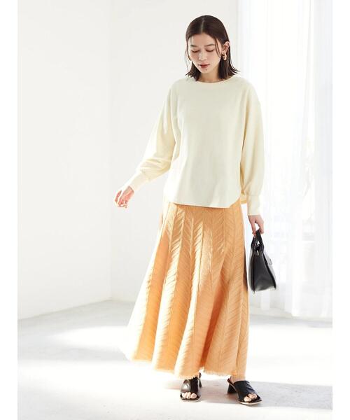 Furryrate（ファーリーレート）の「・furry rateヘリンボーンフリンジニットスカート＊（スカート・レディース・グリーン/オレンジ/アイボリー・FREE）」の11枚目の写真