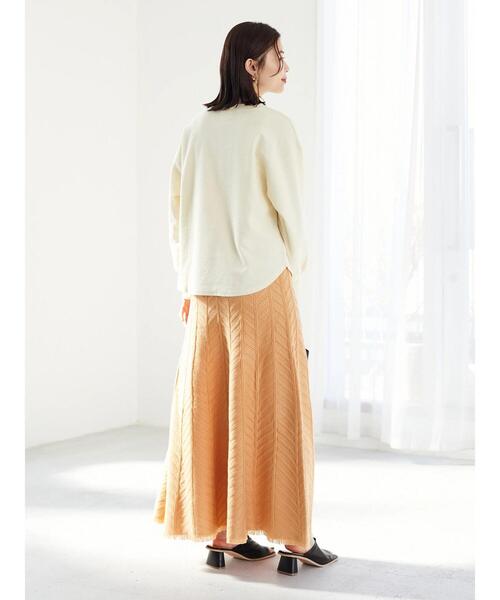 Furryrate（ファーリーレート）の「・furry rateヘリンボーンフリンジニットスカート＊（スカート・レディース・グリーン/オレンジ/アイボリー・FREE）」の13枚目の写真