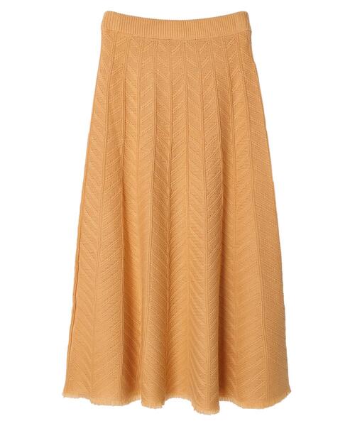 Furryrate（ファーリーレート）の「・furry rateヘリンボーンフリンジニットスカート＊（スカート・レディース・グリーン/オレンジ/アイボリー・FREE）」の15枚目の写真