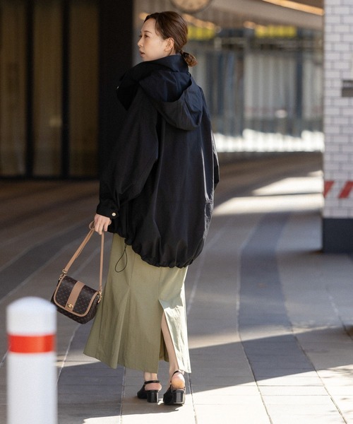 mysty woman（ミスティウーマン）の「ムジナローマーメイドスカート 276071（スカート・レディース・ブラック/オフホワイト/カーキ/ライトブラウン・FREE）」の9枚目の写真