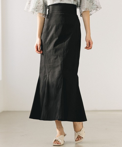 mysty woman（ミスティウーマン）の「ムジナローマーメイドスカート 276071（スカート・レディース・ブラック/オフホワイト/カーキ/ライトブラウン・FREE）」の12枚目の写真