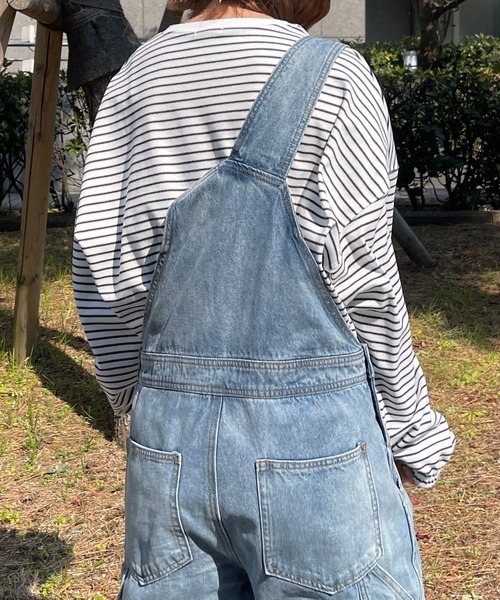 PairPair（ペアペア）の「カラーボーダーシャーリングロンT(ユニセックス)（Tシャツ/カットソー・レディース・ホワイト系/ライトグリーン系/サックスブルー系/ライトイエロー系・フリー）」の8枚目の写真