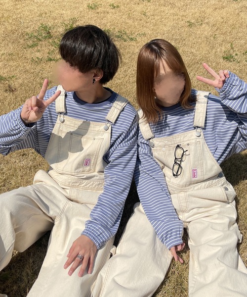 PairPair（ペアペア）の「カラーボーダーシャーリングロンT(ユニセックス)（Tシャツ/カットソー・レディース・ホワイト系/ライトグリーン系/サックスブルー系/ライトイエロー系・フリー）」の18枚目の写真