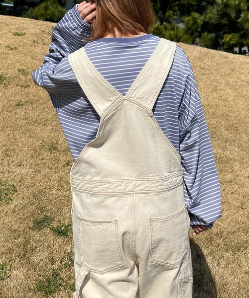 PairPair（ペアペア）の「カラーボーダーシャーリングロンT(ユニセックス)（Tシャツ/カットソー・レディース・ホワイト系/ライトグリーン系/サックスブルー系/ライトイエロー系・フリー）」の22枚目の写真