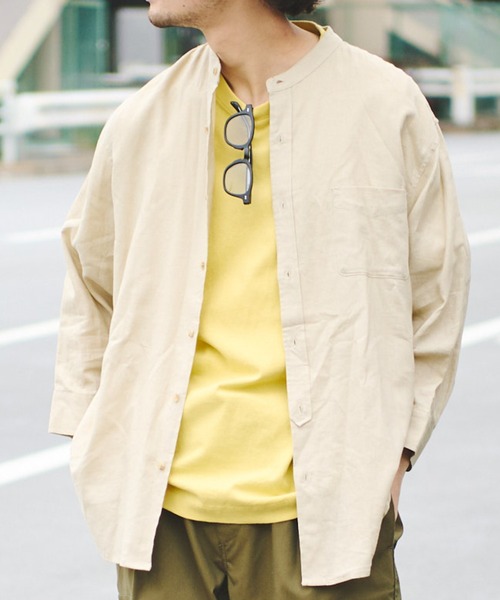 CIAOPANIC TYPY（チャオパニックティピー）の「▽【なにわ男子  道枝駿佑さん着用】OSOROウォッシャブルリネンシャツ（シャツ/ブラウス・メンズ・ホワイト/チャコールグレー/ブルー/ピンク/ネイビー/ベージュ/ライトグレー/イエロー/ダークブルー/オリーブ・S/M/L/XL）」の5枚目の写真