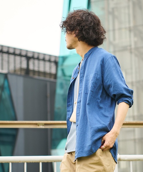 CIAOPANIC TYPY（チャオパニックティピー）の「▽【なにわ男子  道枝駿佑さん着用】OSOROウォッシャブルリネンシャツ（シャツ/ブラウス・メンズ・ホワイト/チャコールグレー/ブルー/ピンク/ネイビー/ベージュ/ライトグレー/イエロー/ダークブルー/オリーブ・S/M/L/XL）」の8枚目の写真